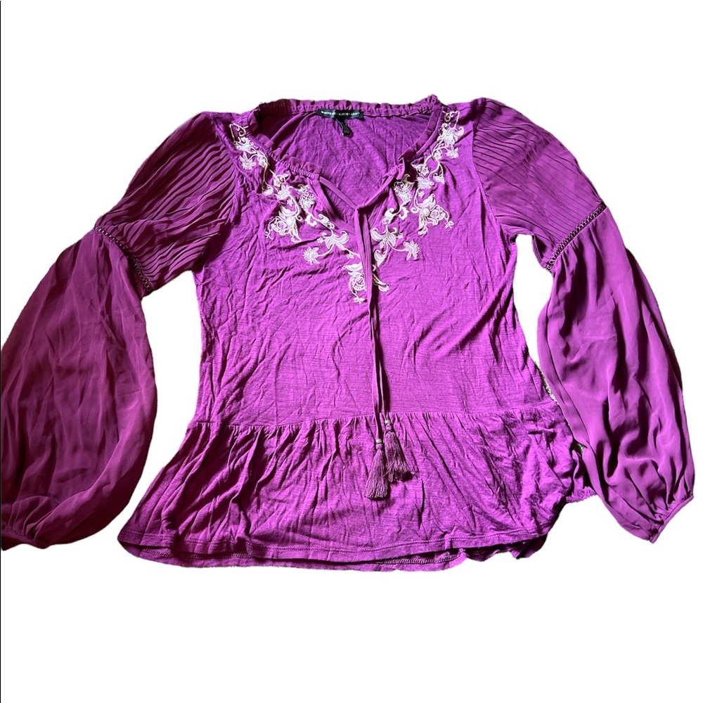 WHBM EMBROIDERED BLOUSE